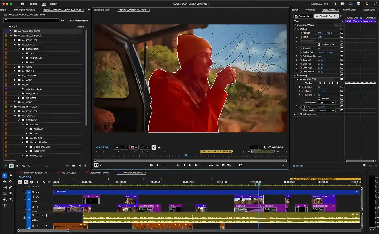 Adobe Unveils AI Object Mask for Premiere Pro & After Effects Upgrades插图 Object Mask Adobe