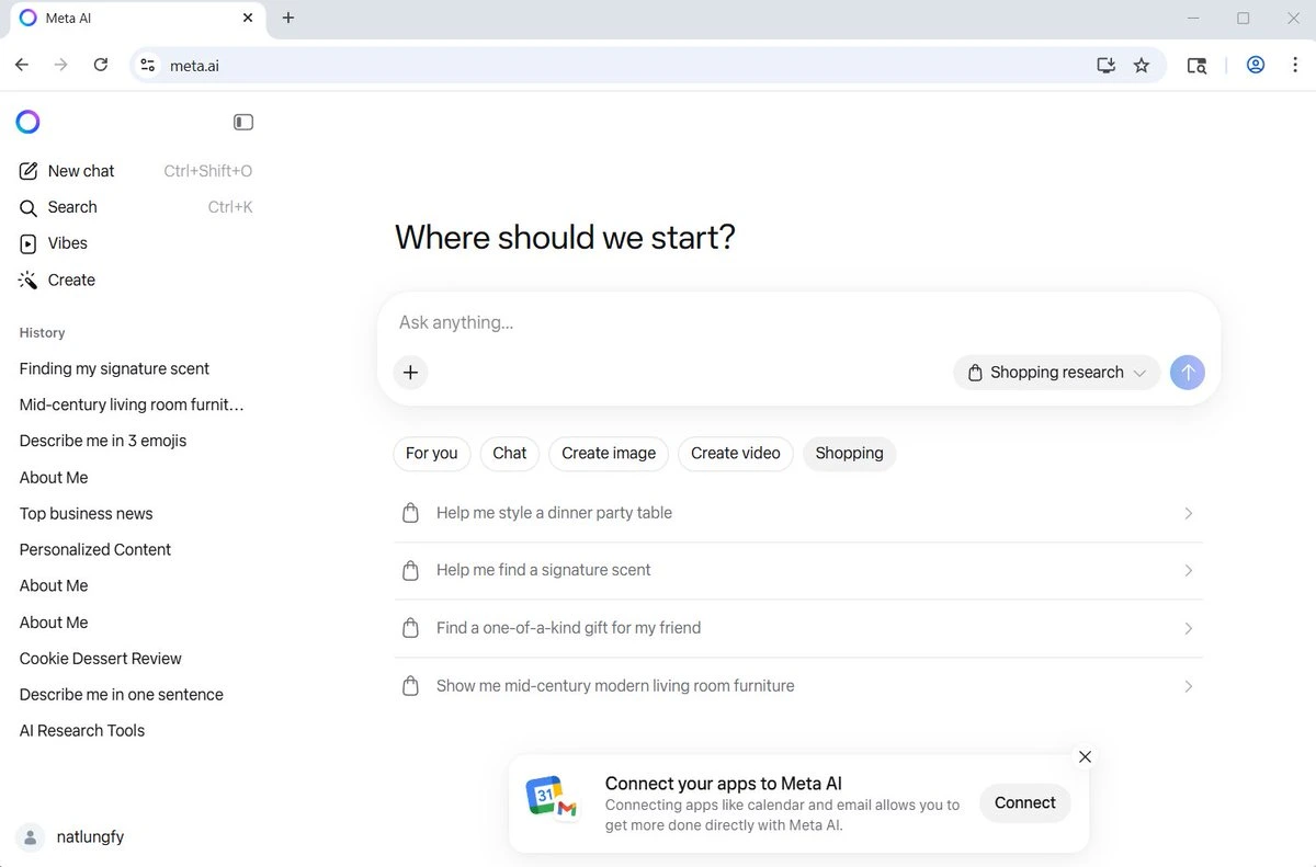 Meta AI Shopping research