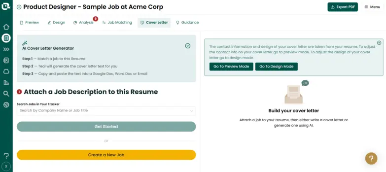 create cover letter