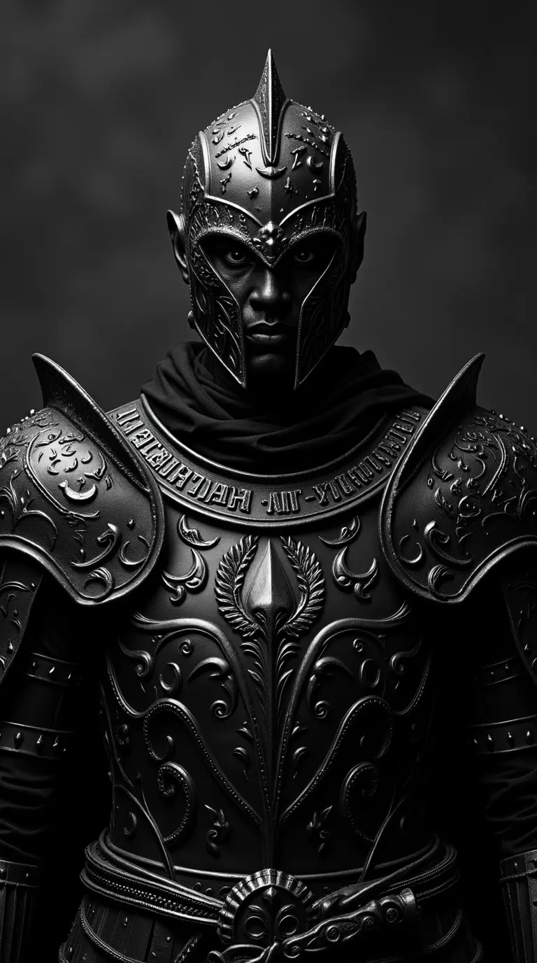 a warrior in iron suit