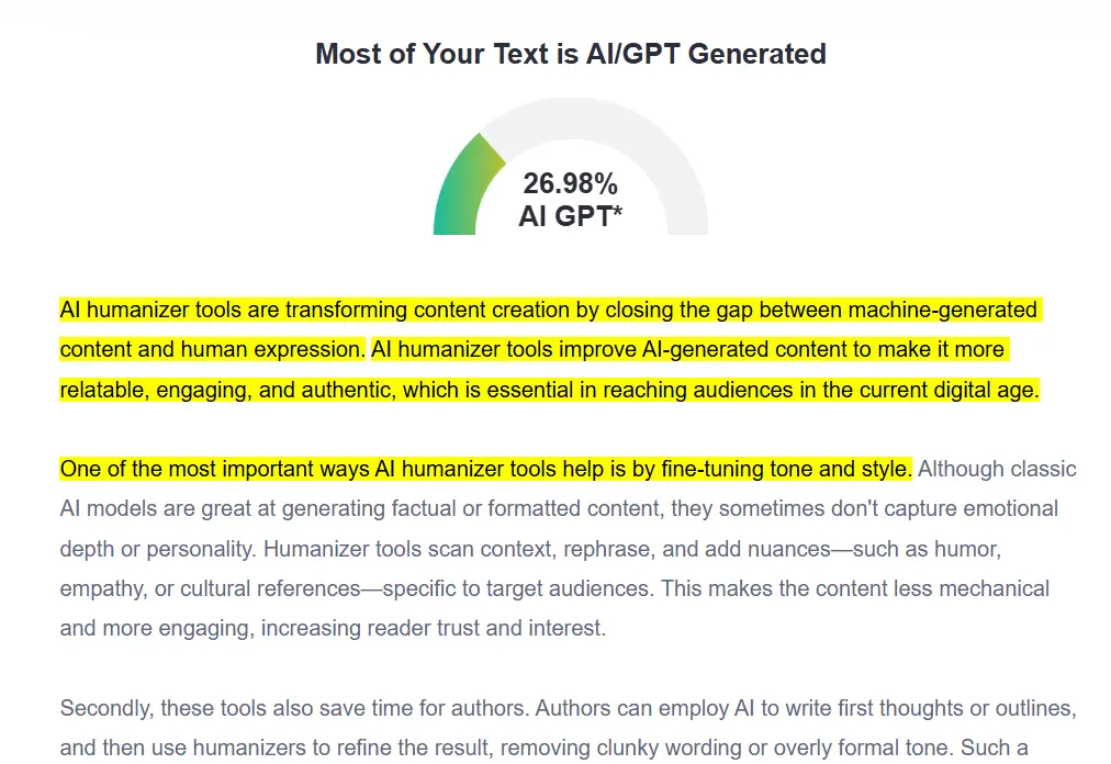 Ahref Humanize result