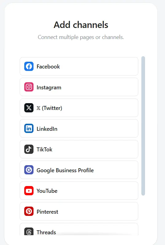 Add your social platforms in Planable account