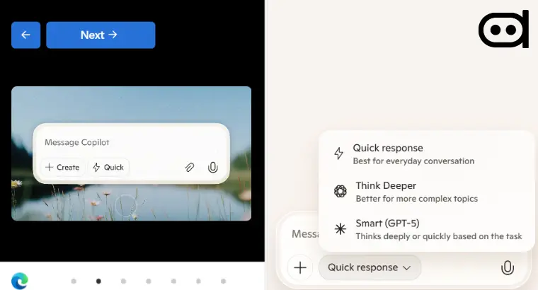 New Copilot Smart mode with GPT-5
