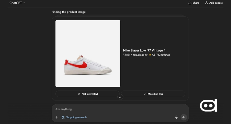 ChatGPT Shopping Research