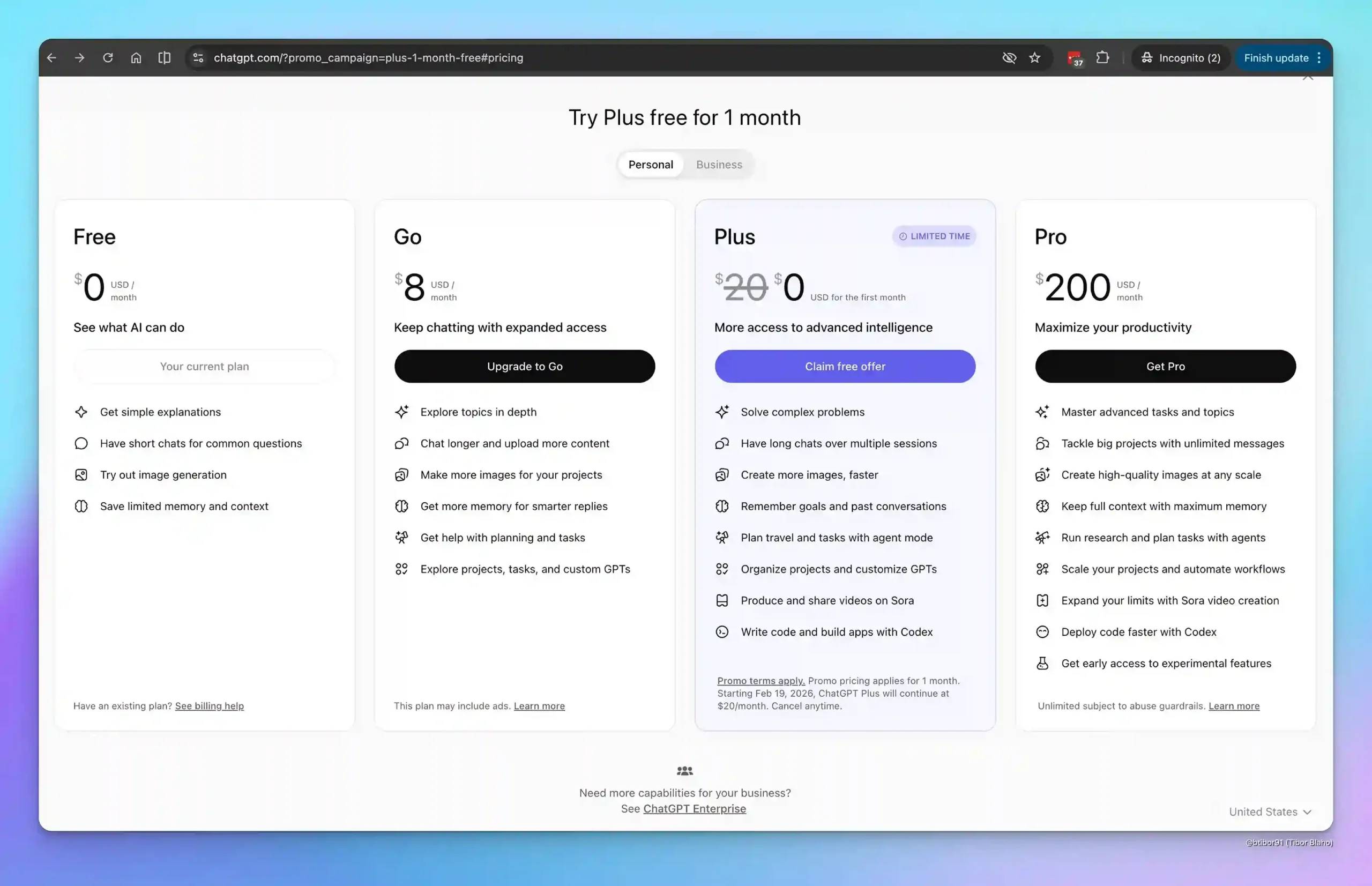 ChatGPT Plus for free one month in the U.S scaled
