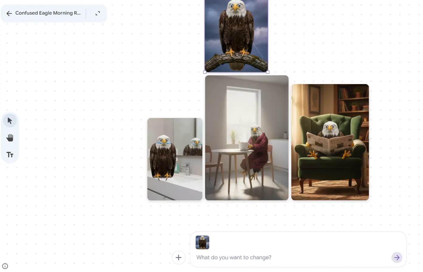 Mixboard - eagle in morning routine