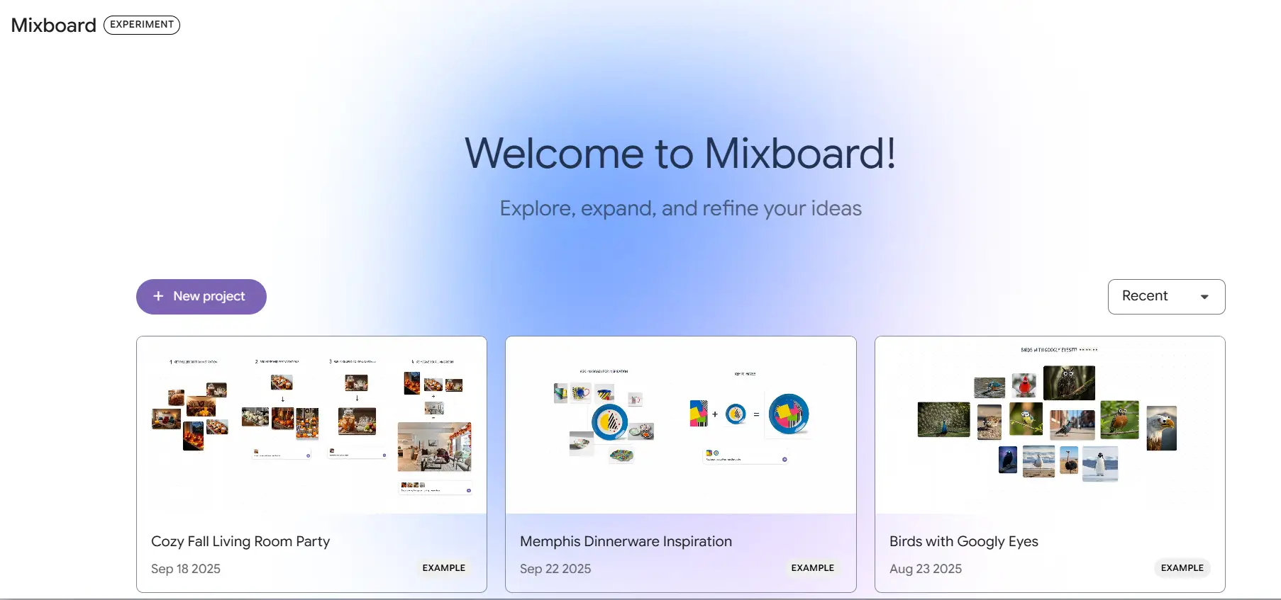 Google Mixboard - Dashboard