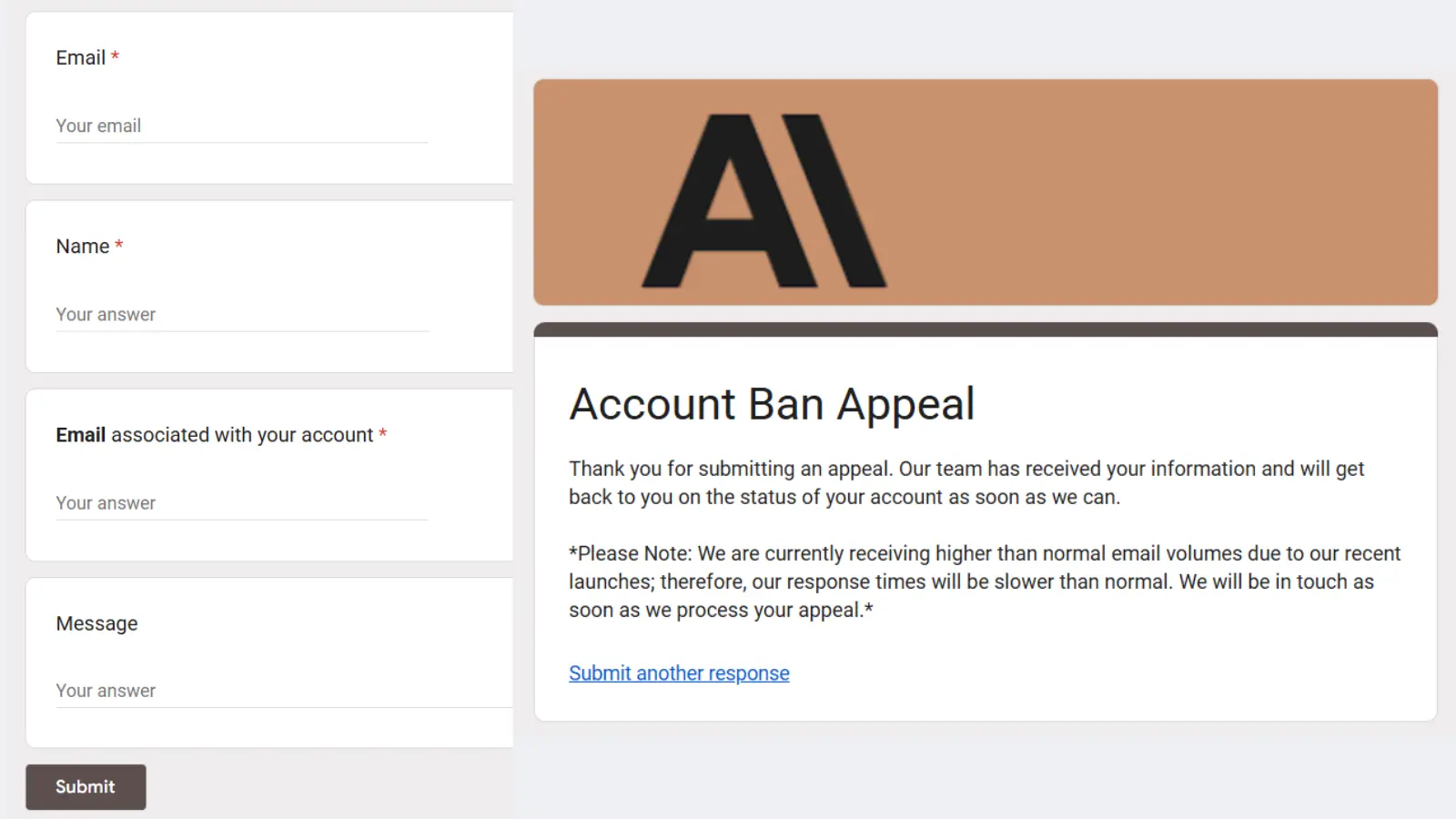 claude account ban appeal form