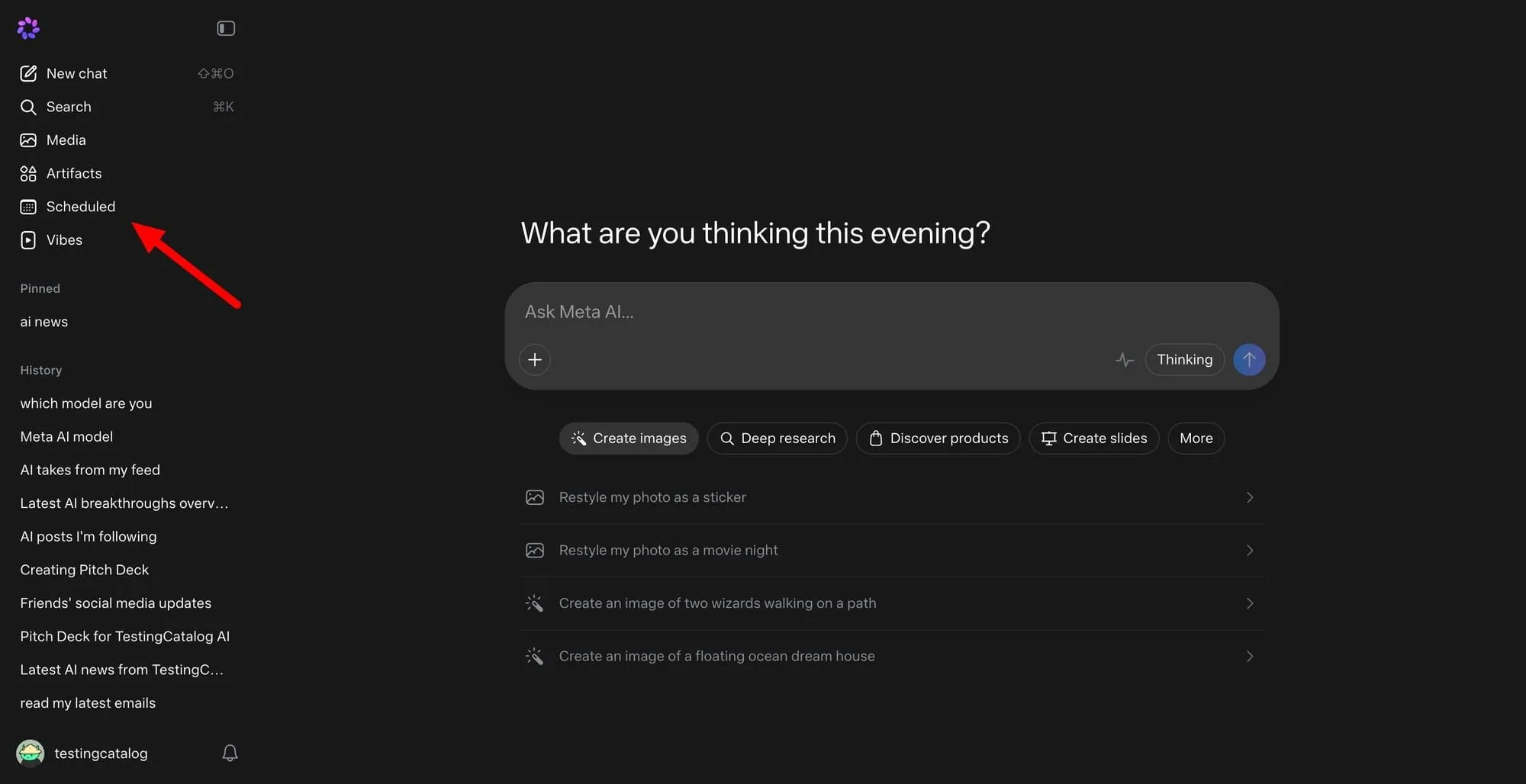Meta Scheduled tasks