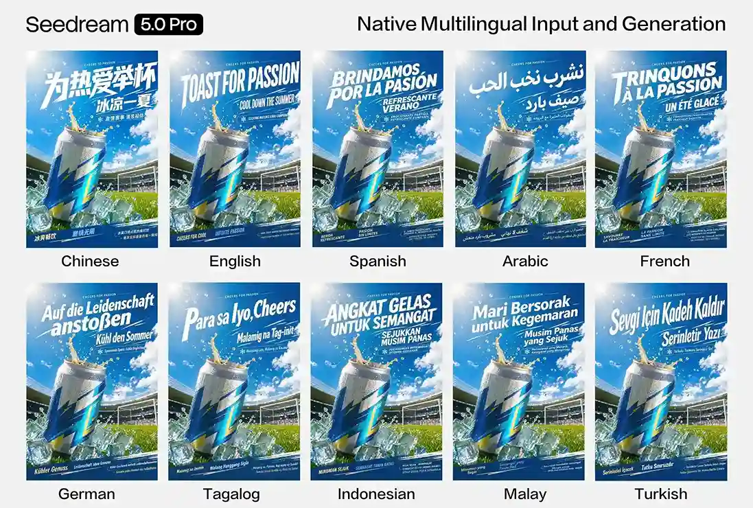 an image of seedream 5.0 pro Native Multilingual Input Generation