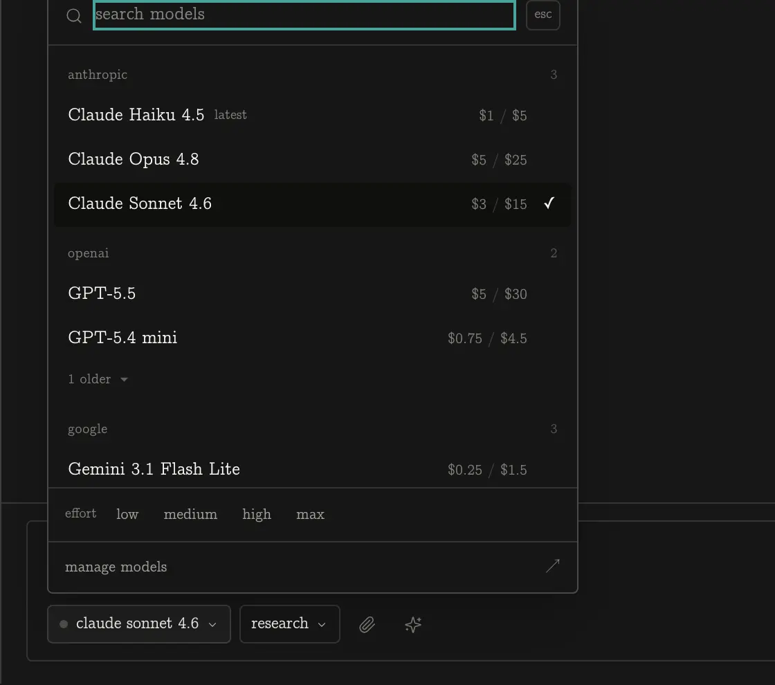 image of openscience model picker