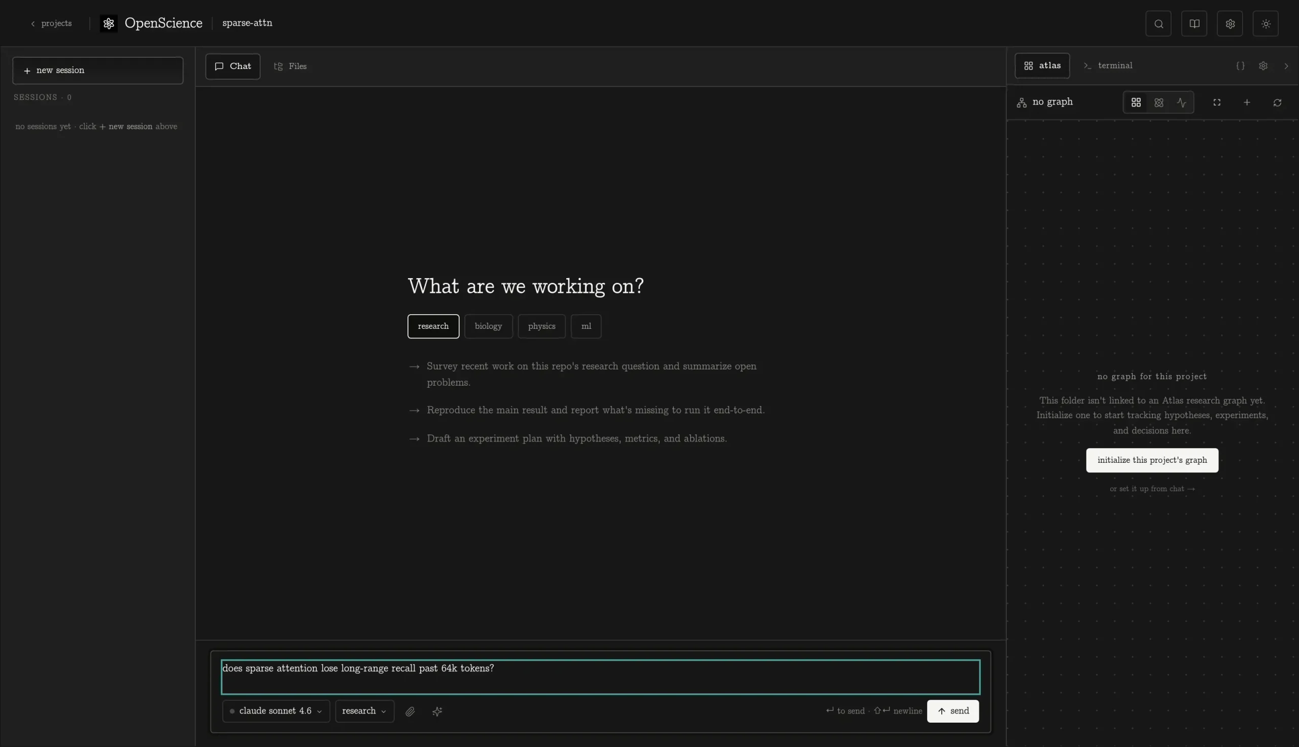 image of openscience interface