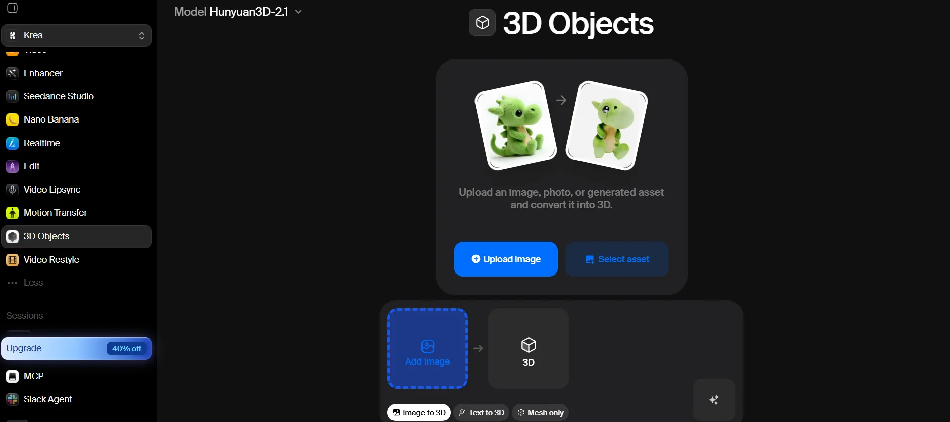 Krea AI 3D Object